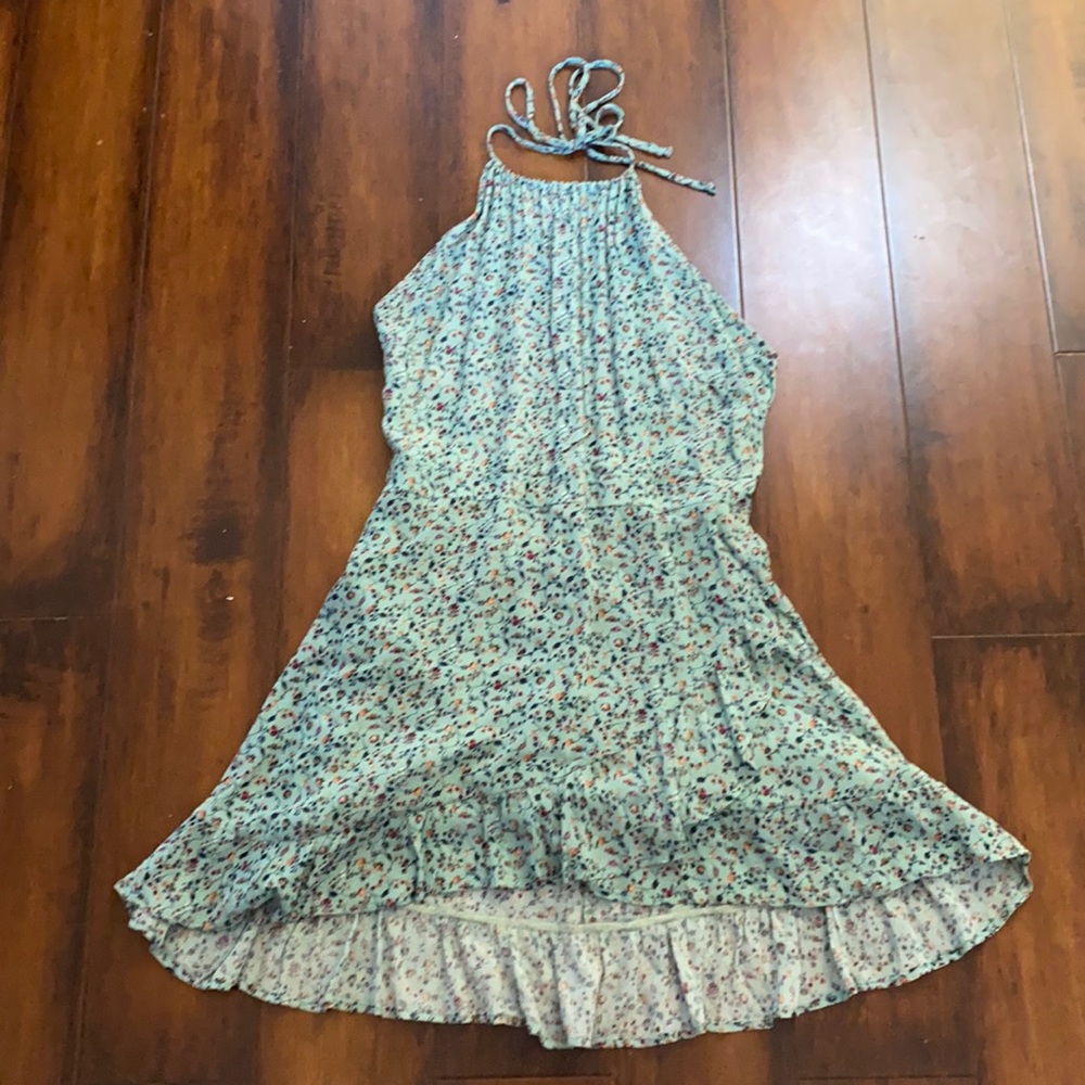 Wild Honey teal halter dress-M